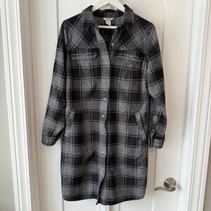 Duluth Trading CO. Women's Size M Folklore Flannel Jacket Plaid Duster Coat